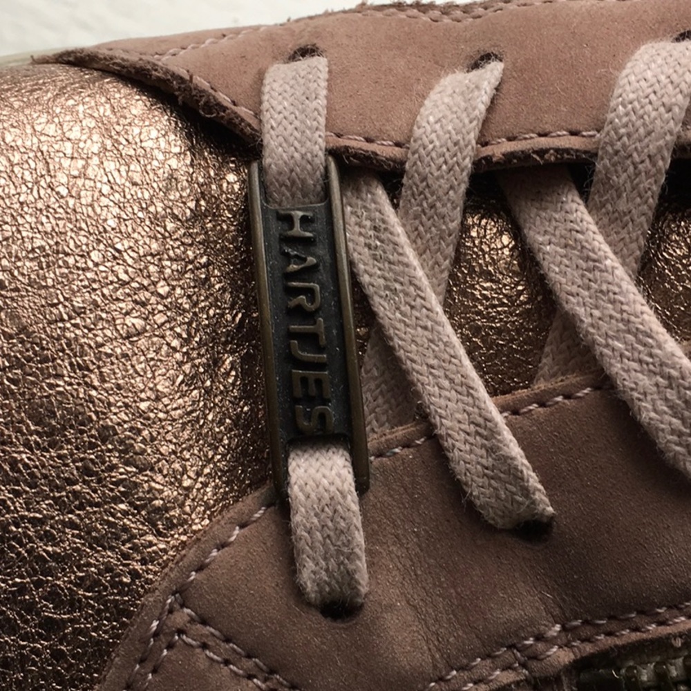 Hartjes mauve and rose gold sneakers, side zip, Size 7.5 - Picture 15 of 16